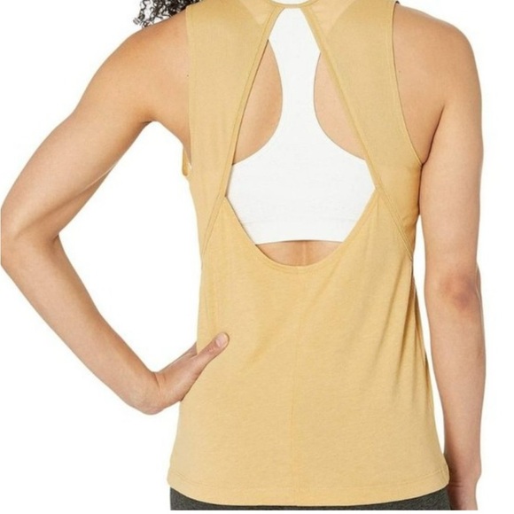 Nike | Gold | Dri Fit Studio Open Back Tank | Sz L - Picture 2 of 8